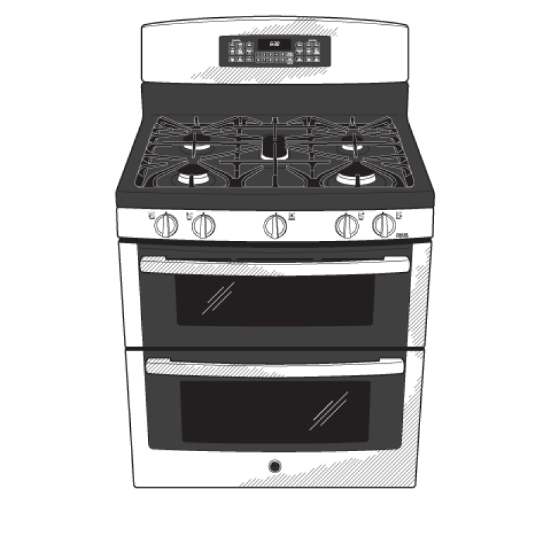 30" Free-Standing Gas Double Oven Range JGB850SEFSS