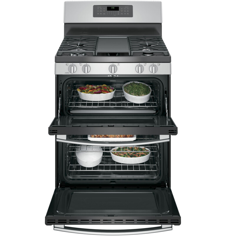 30" Free-Standing Gas Double Oven Convection Range JGB860SEJSS