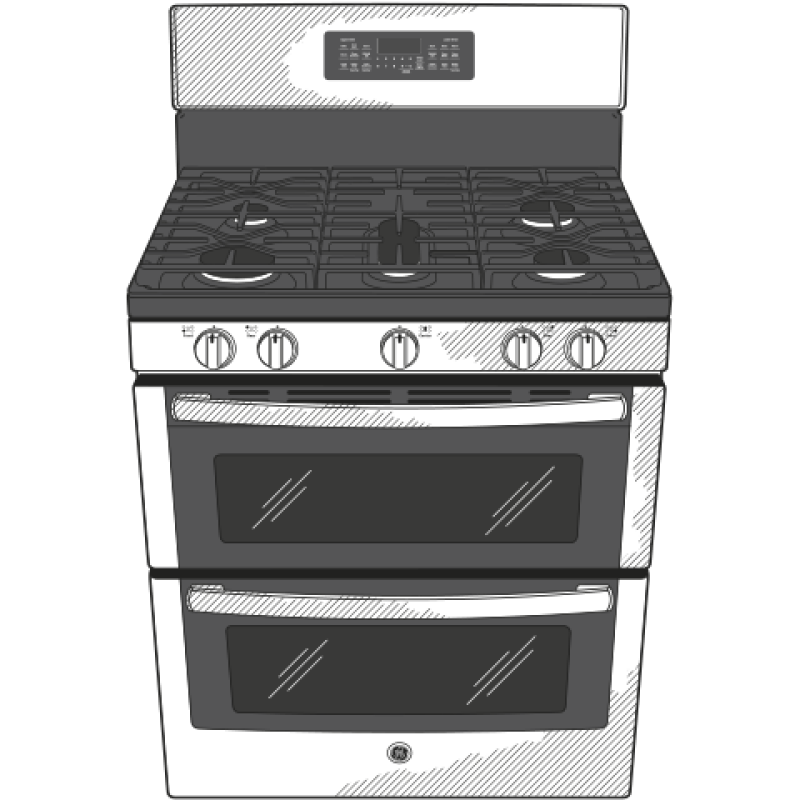 30" Free-Standing Gas Double Oven Convection Range JGB860SEJSS
