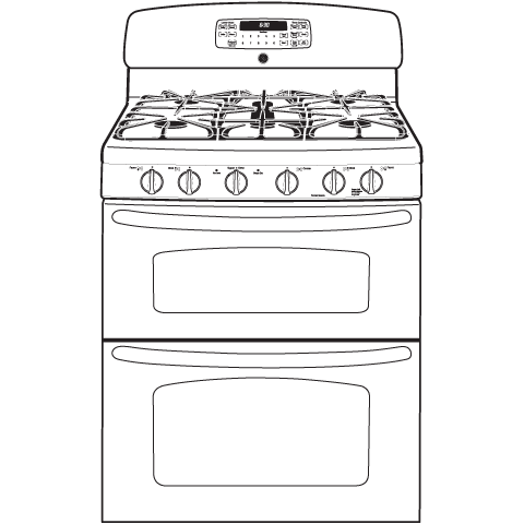30" Free-Standing Gas Double Oven Range with Convection JGB870DETWW