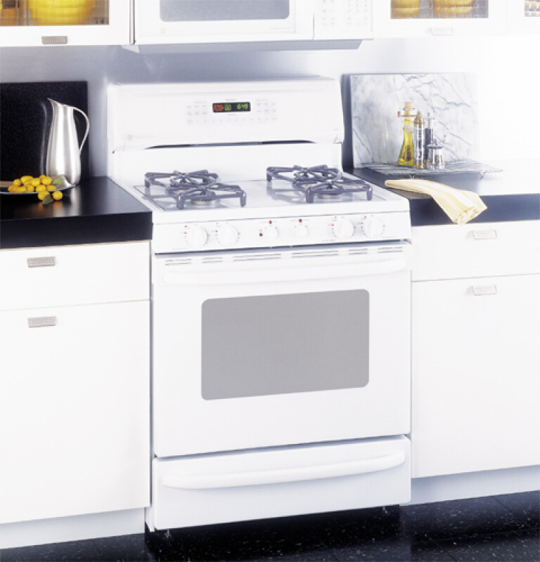Free-Standing Self-Clean Convection Gas on Glass Range with Warming Drawer JGB920TECWW