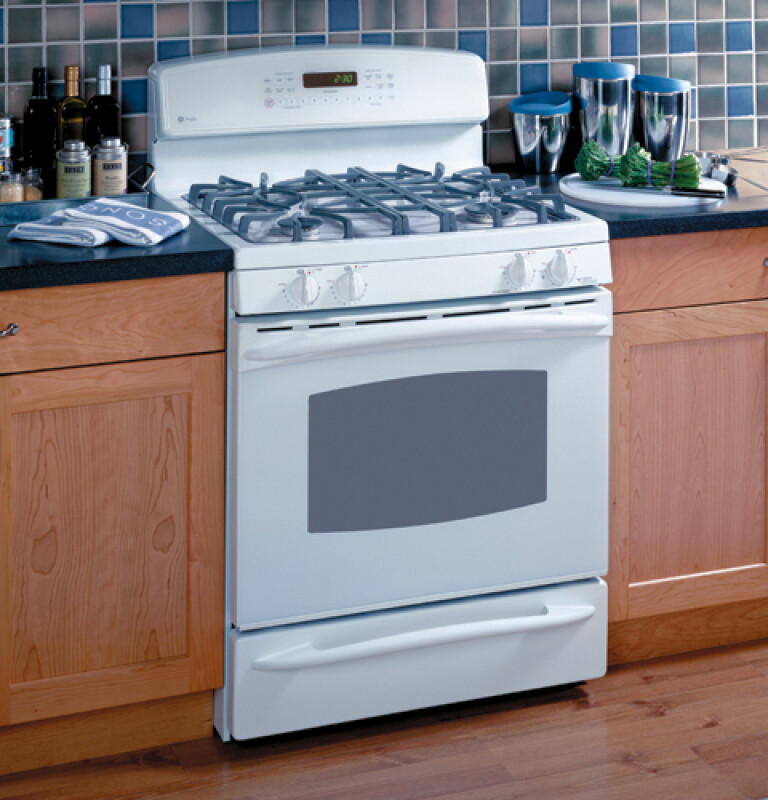 Free-Standing Self-Clean Convection Gas on Glass Range with Warming Drawer JGB920TEFWW