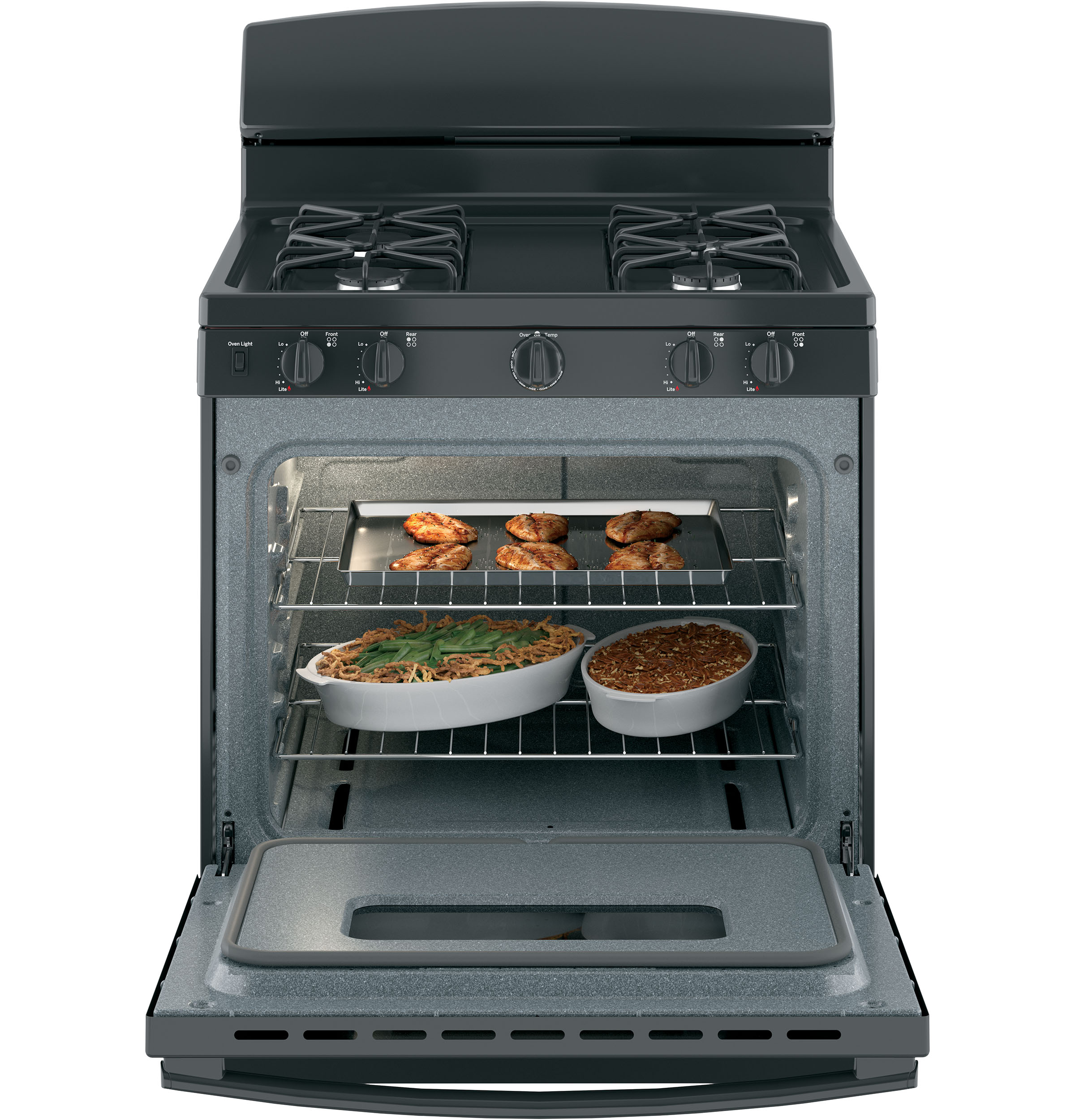 30" Free-Standing Front Control Gas Range JGBS10DEMBB