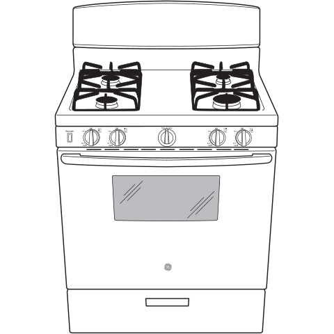 30" Free-Standing Front Control Gas Range JGBS10DEMBB