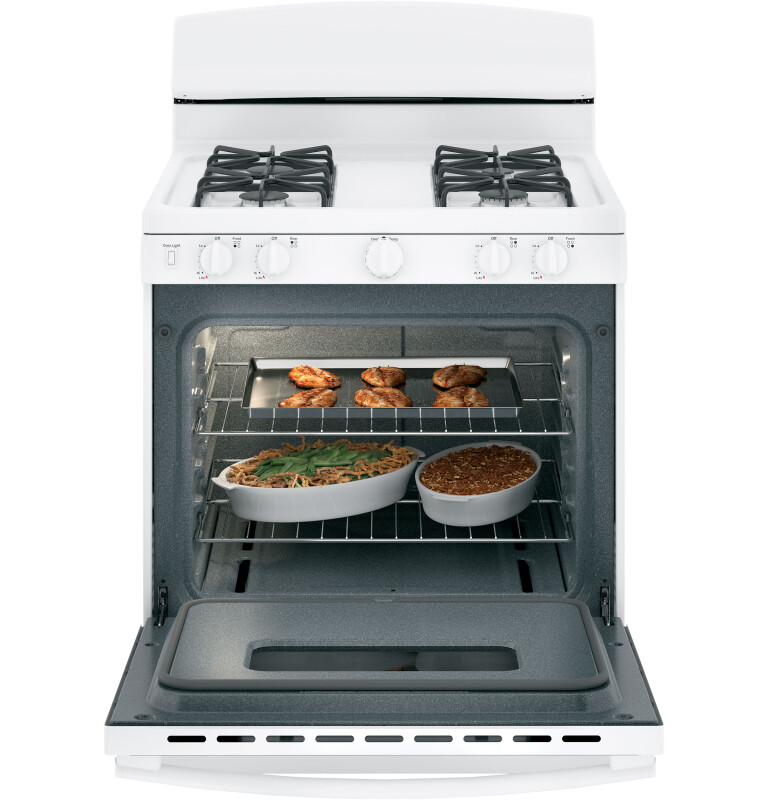 30" Free-Standing Front Control Gas Range JGBS10DEMWW