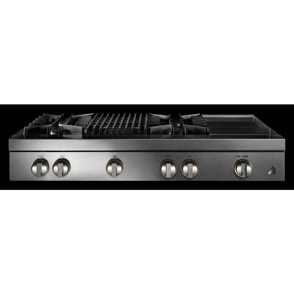 RISE 48" Gas Professional-Style Rangetop with Chrome-Infused Griddle and Grill JGCP748HL