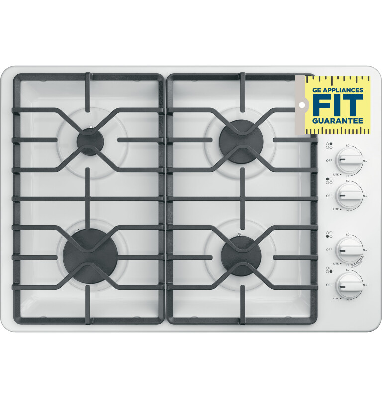30" Built-In Gas Cooktop with Dishwasher-Safe Grates JGP3030DLWW