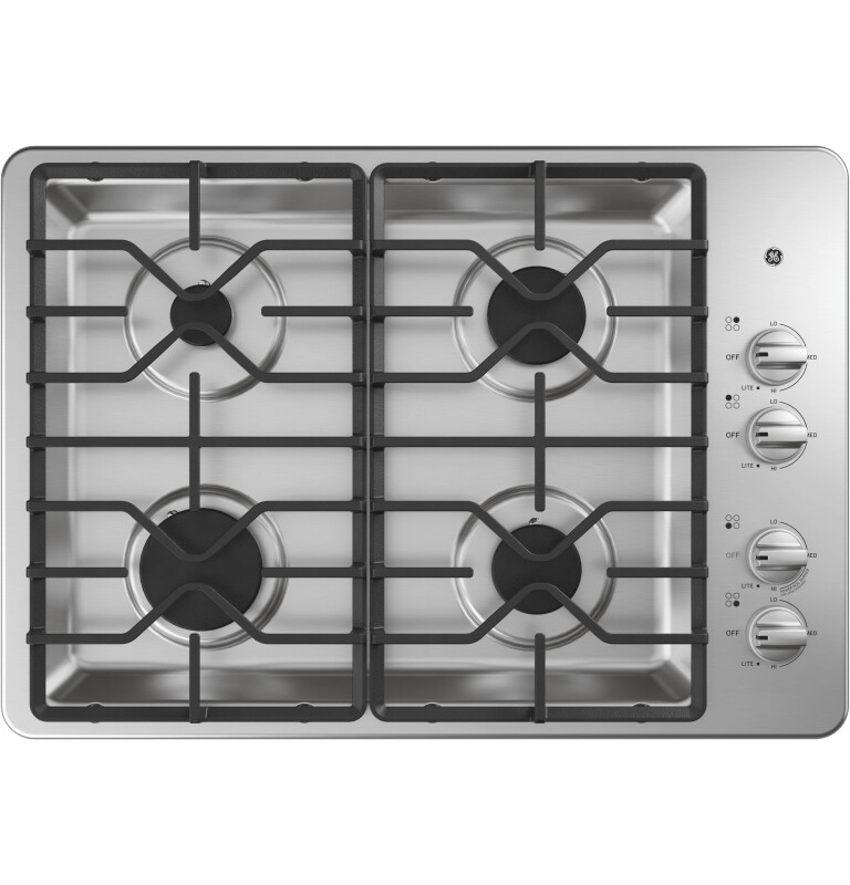 30" Built-In Gas Cooktop with Dishwasher-Safe Grates JGP3030DLBB
