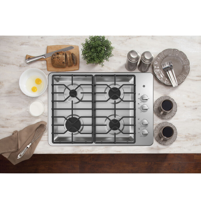 30" Built-In Gas Cooktop with Dishwasher-Safe Grates JGP3030SLSS