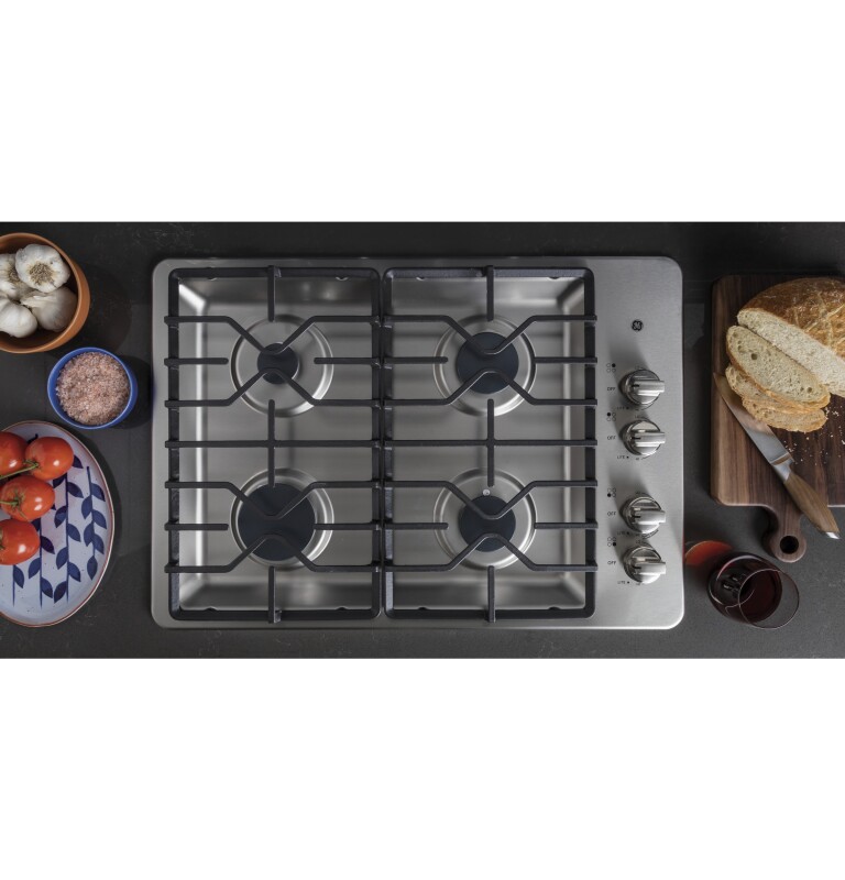 30" Built-In Gas Cooktop with Dishwasher-Safe Grates JGP3030SLSS