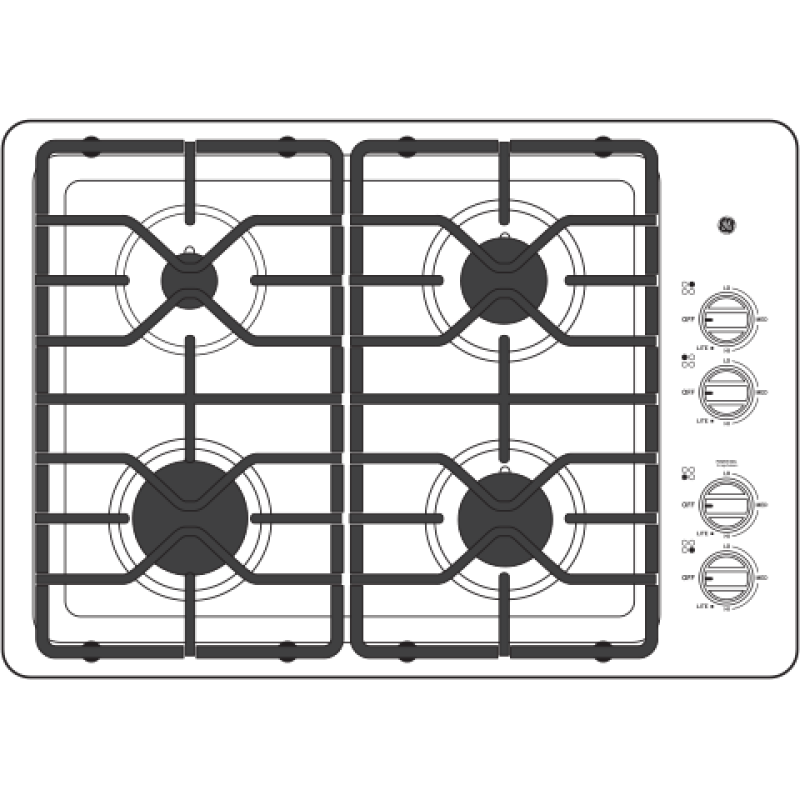 30" Built-In Gas Cooktop with Dishwasher-Safe Grates JGP3030SLSS