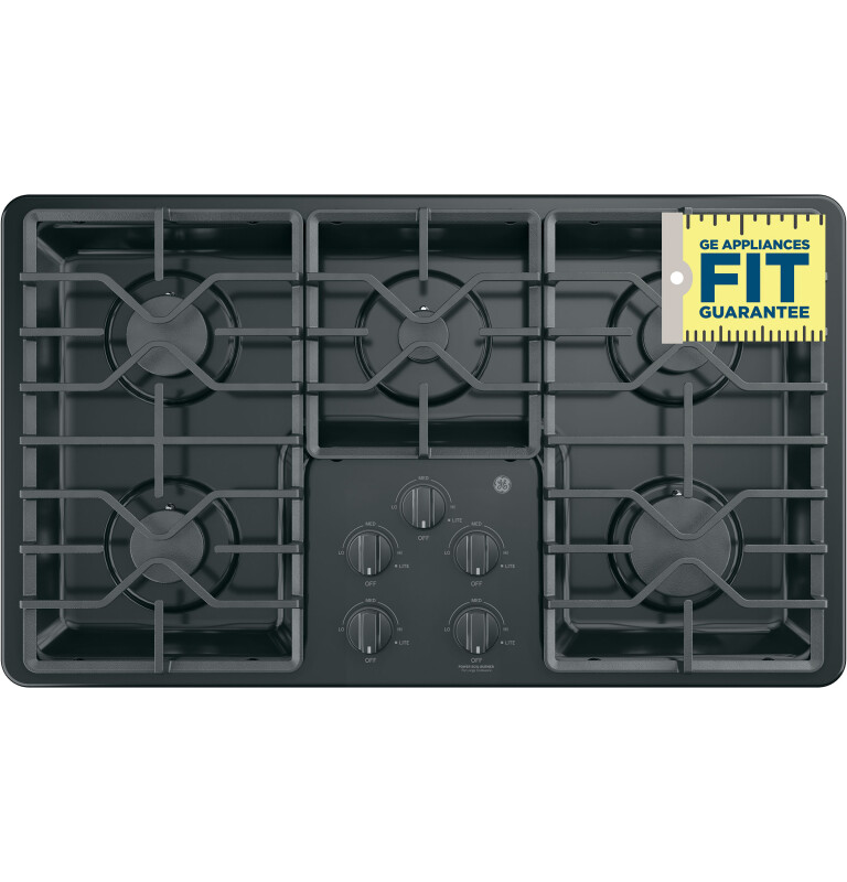 36" Built-In Gas Cooktop with Dishwasher-Safe Grates JGP3036DLBB