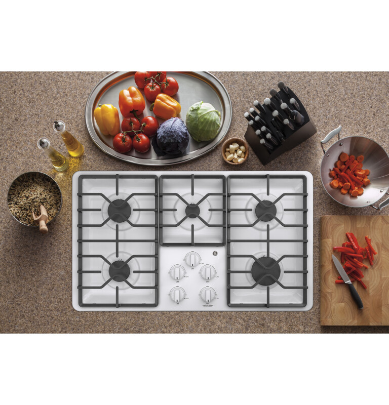 36" Built-In Gas Cooktop with Dishwasher-Safe Grates JGP3036DLWW