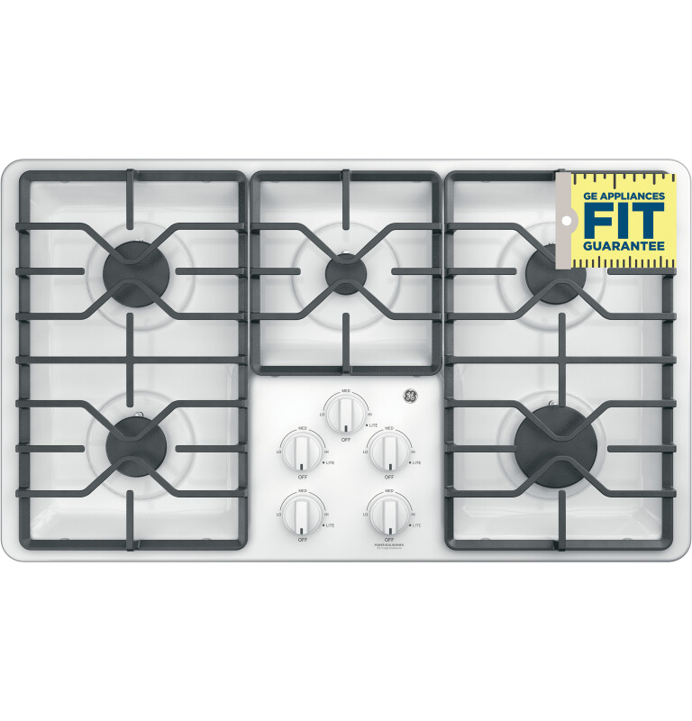 36" Built-In Gas Cooktop with Dishwasher-Safe Grates JGP3036DLWW