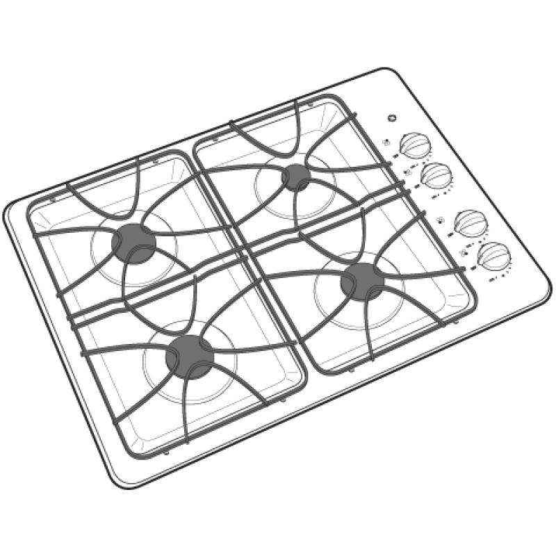 30" Built-In Gas Cooktop JGP328CEKCC