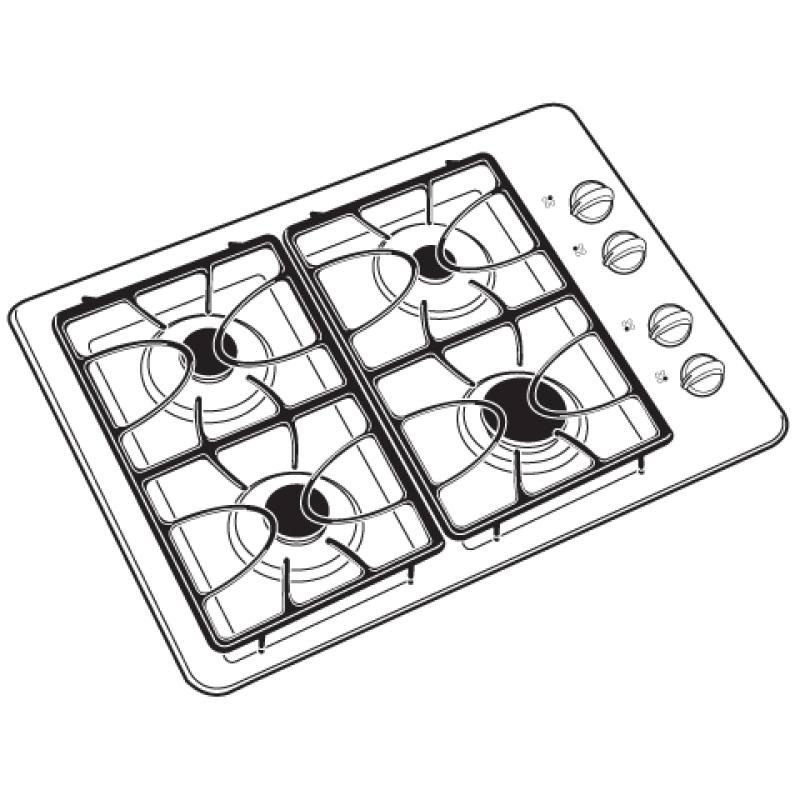 30" Built-In Gas Cooktop JGP329DETBB