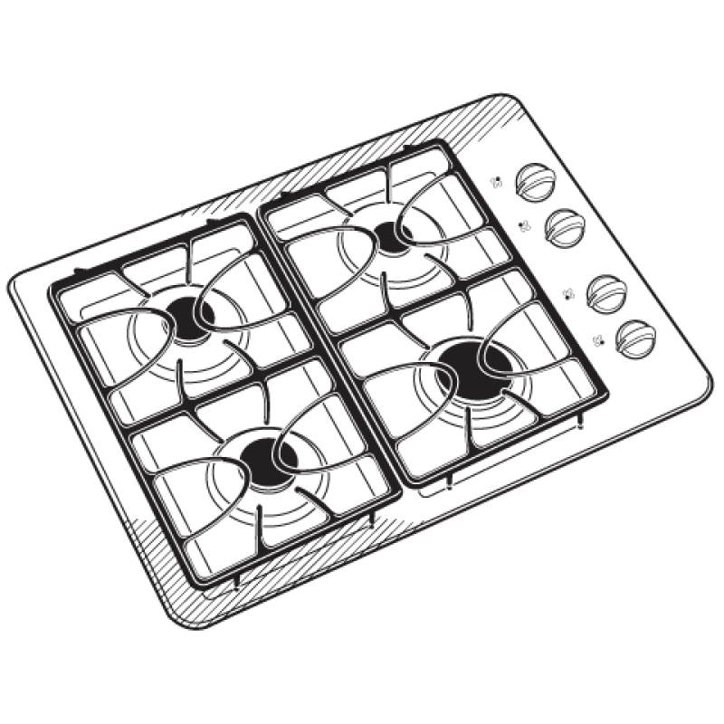30" Built-In Gas Cooktop JGP329SETSS