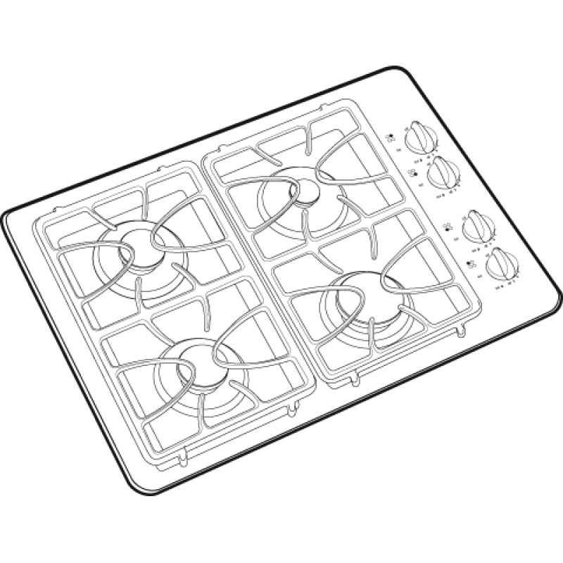 30" Built-In Gas Cooktop JGP330WEKWW