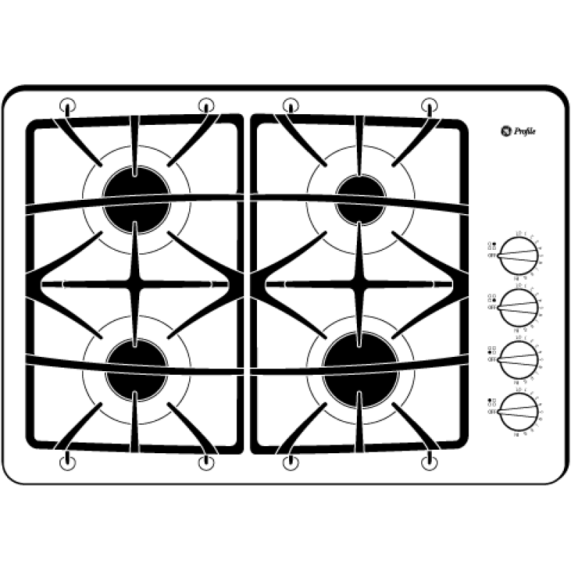 30" Built-In Gas Cooktop JGP333DETBB