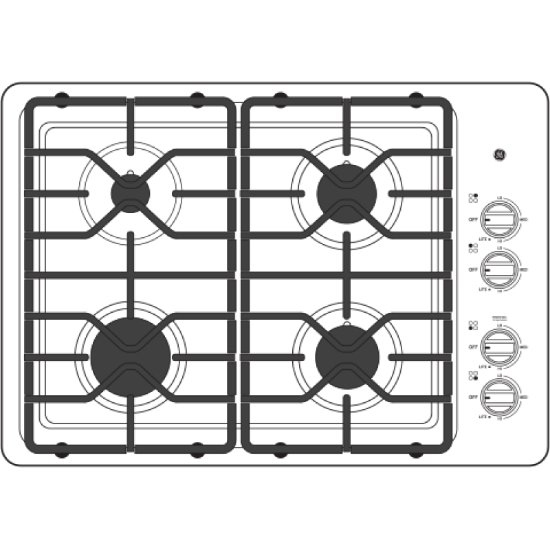 30" Built-In Gas Cooktop JGP3530DLWW