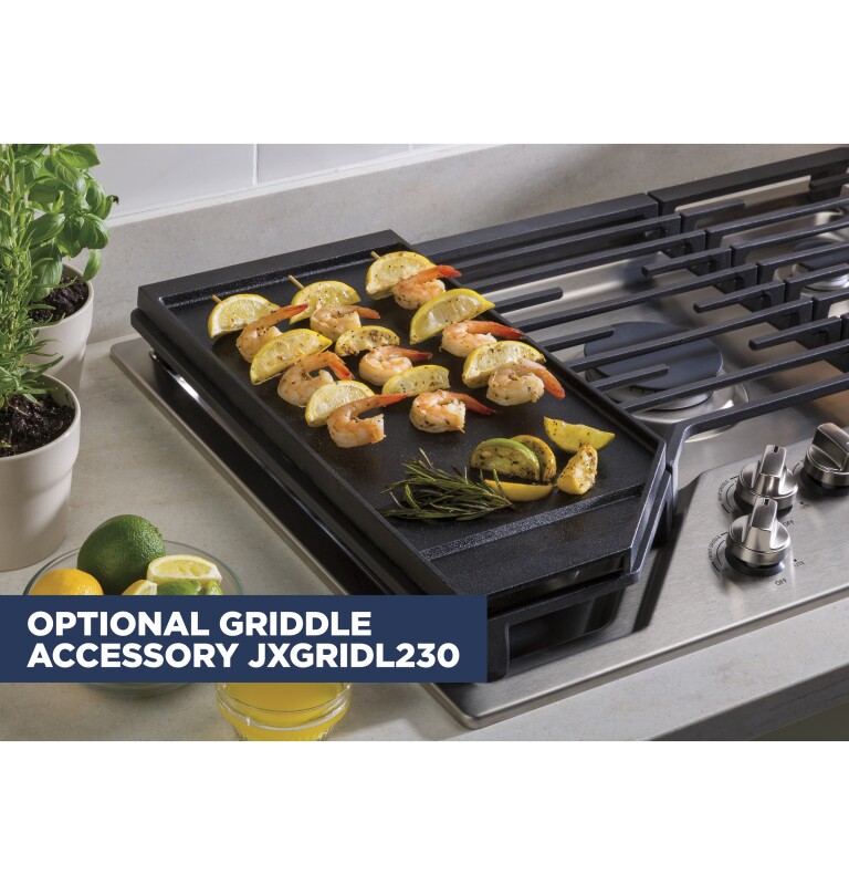 30" Built-In Gas Cooktop with 5 Burners and Dishwasher Safe Grates JGP5030SLSS