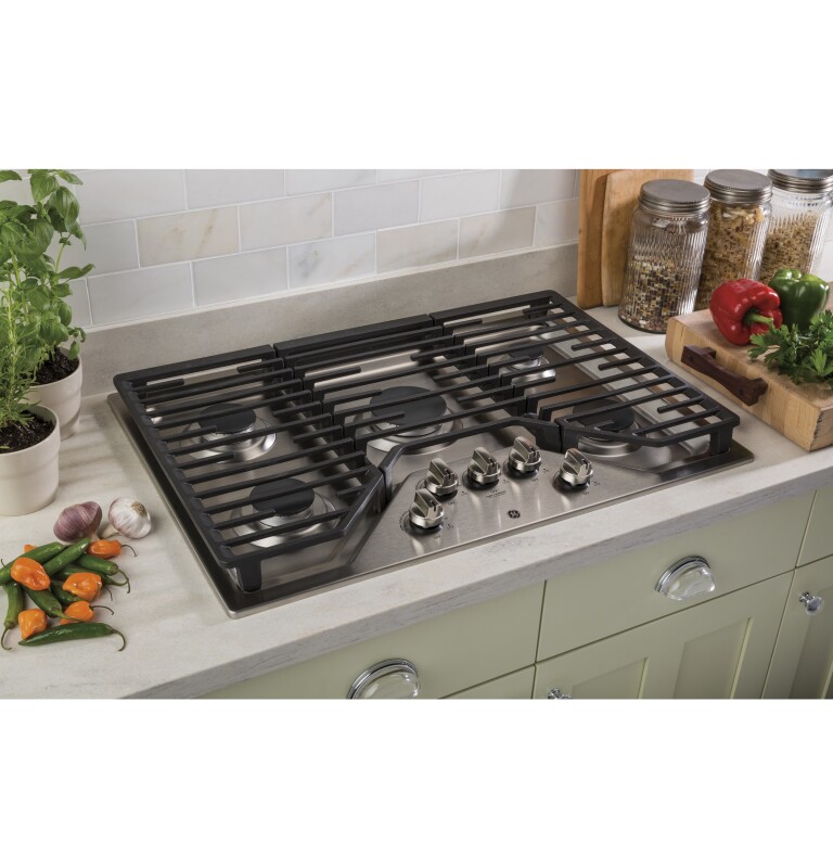 30" Built-In Gas Cooktop with 5 Burners and Dishwasher Safe Grates JGP5030SLSS