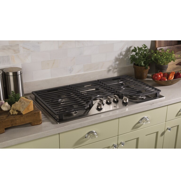 36" Built-In Gas Cooktop with 5 Burners and Dishwasher Safe Grates JGP5036SLSS
