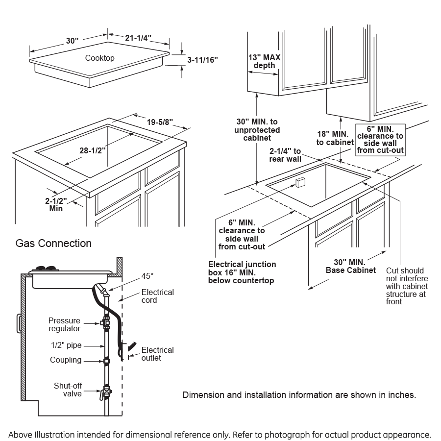 30" Built-In Gas on Glass Cooktop with Dishwasher Safe Grates JGP5530DLBB