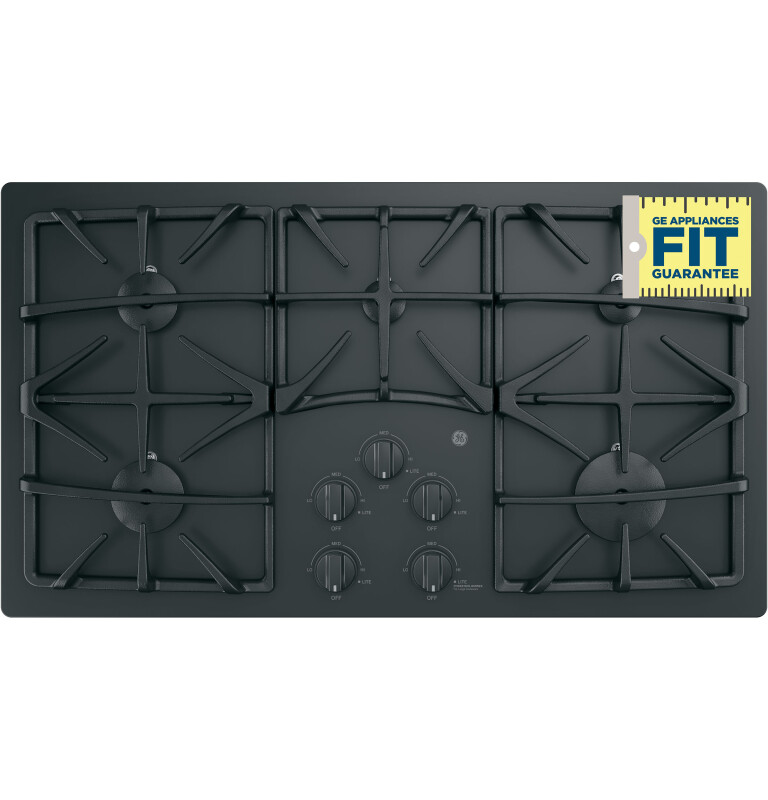 36" Built-In Gas on Glass Cooktop with 5 Burners and Dishwasher Safe Grates JGP5536DLBB