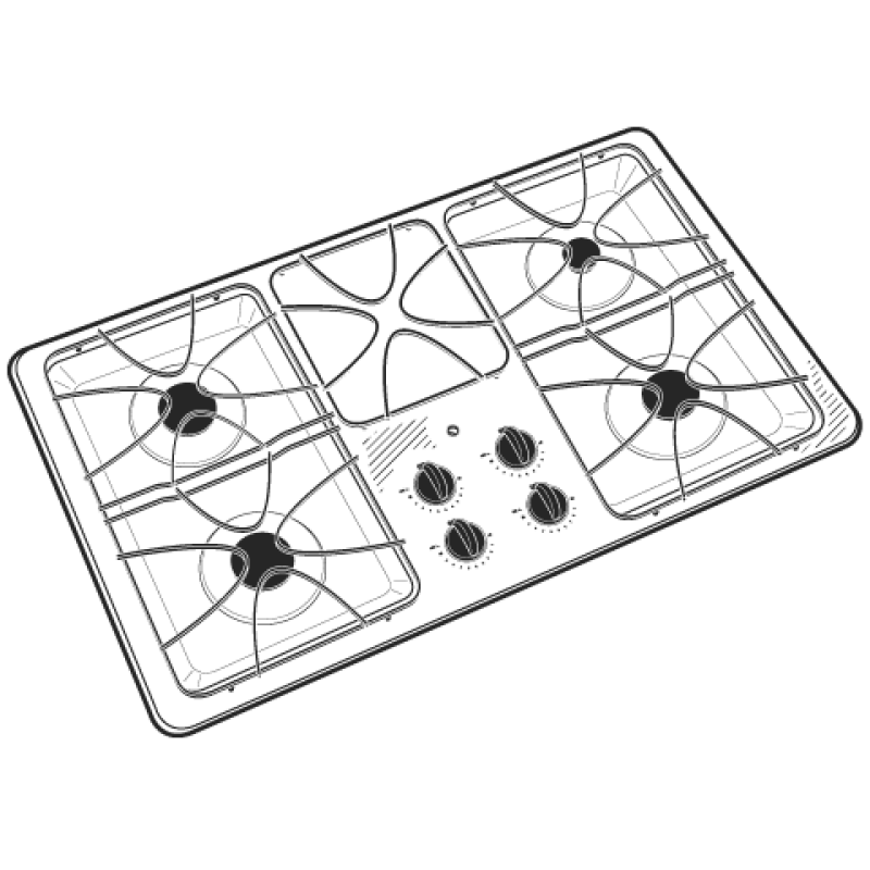 36" Built-In Gas Cooktop JGP628SEKSS