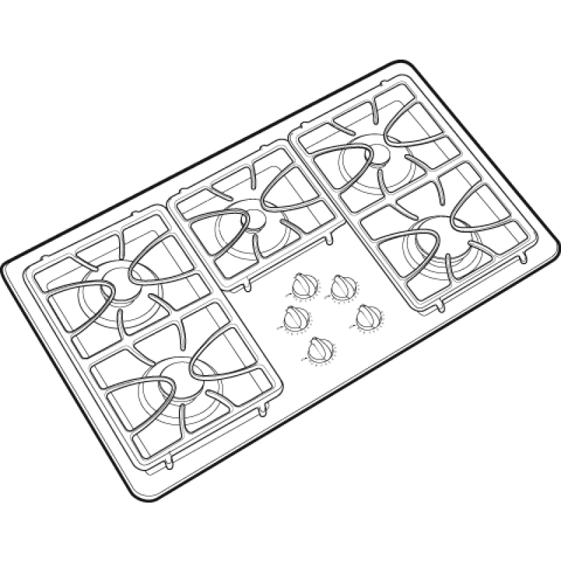 36" Built-In Gas Cooktop JGP630WEKWW