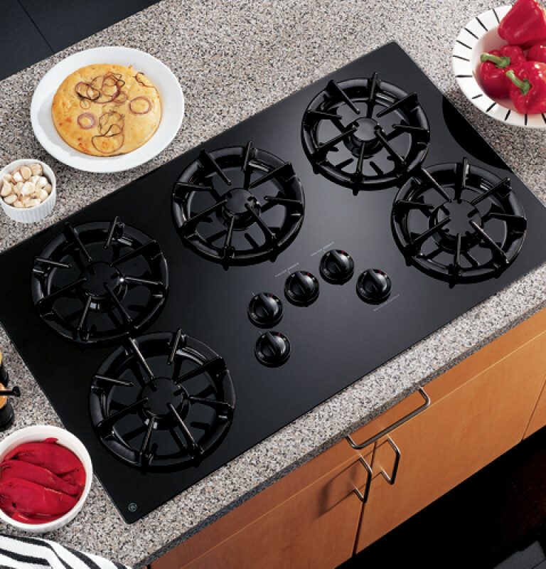 36" Built-In Gas Cooktop with Sealed Cooktop Burners and Up-Front Controls JGP636BEVBB