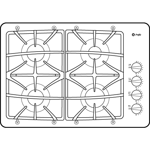 30" Built-In Gas Cooktop JGP933WEKWW