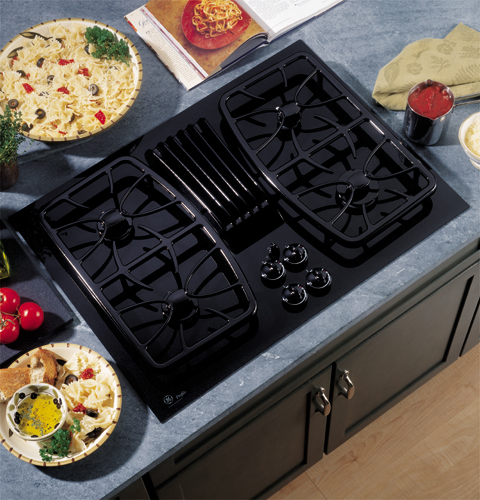 30" Built-In Gas Downdraft Cooktop JGP989BKBB