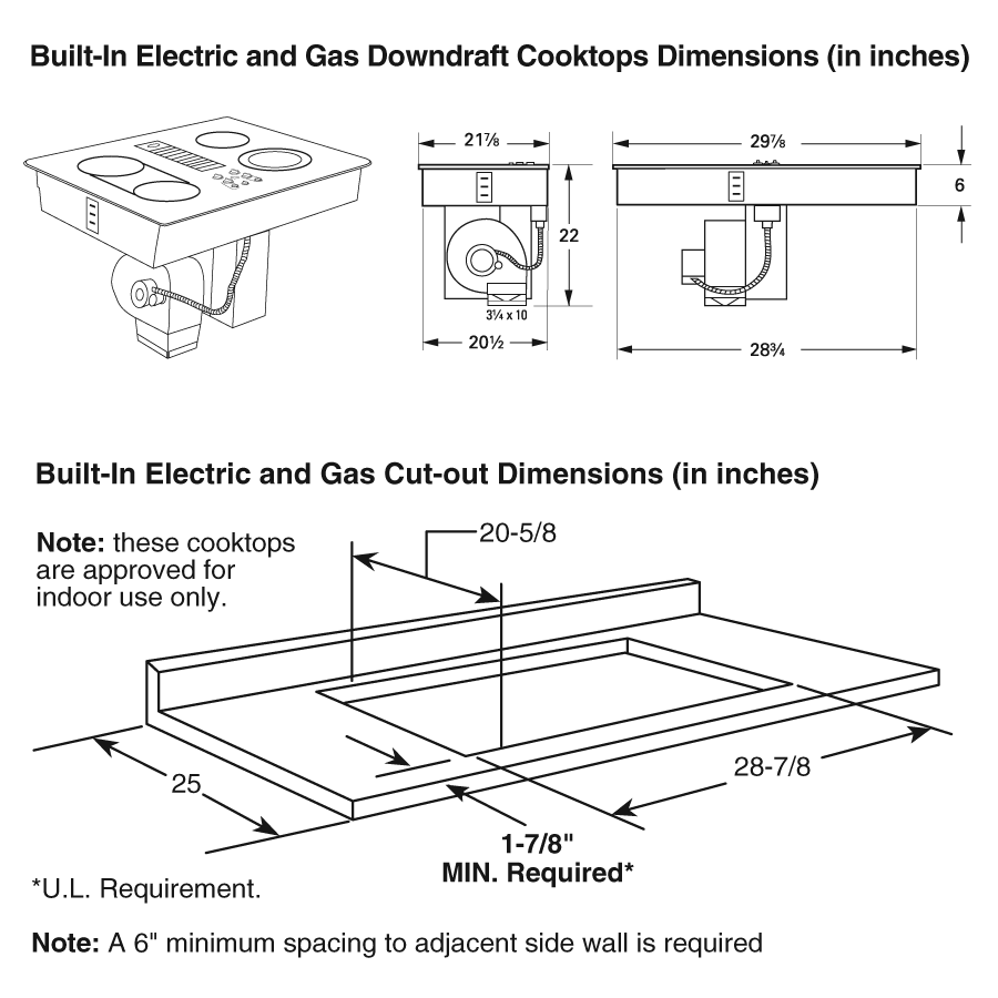 30" Built-In Gas Downdraft Cooktop JGP989TKWW