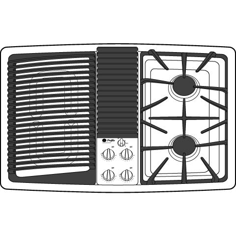 Built-In Downdraft Gas Modular Cooktop JGP990BELBB