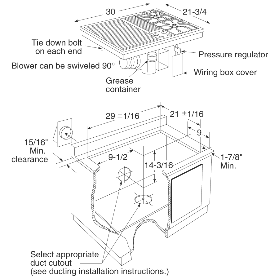 Built-In Downdraft Gas Modular Cooktop JGP990BELBB