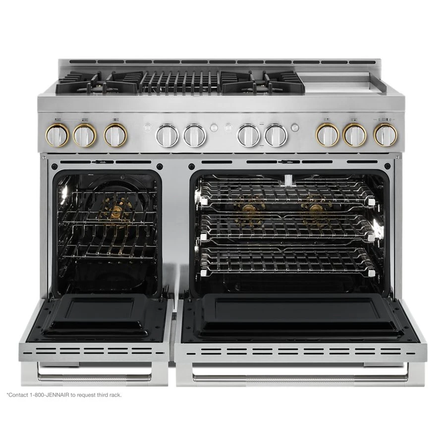 RISE 48" Gas Professional-Style Range with Chrome-Infused Griddle and Grill JGRP748HL