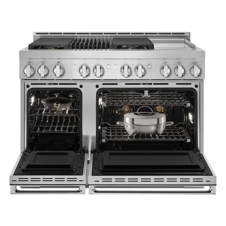 NOIR 48" Gas Professional-Style Range with Chrome-Infused Griddle and Grill JGRP748HM