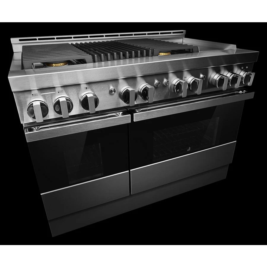 NOIR 48" Gas Professional-Style Range with Chrome-Infused Griddle and Grill JGRP748HM