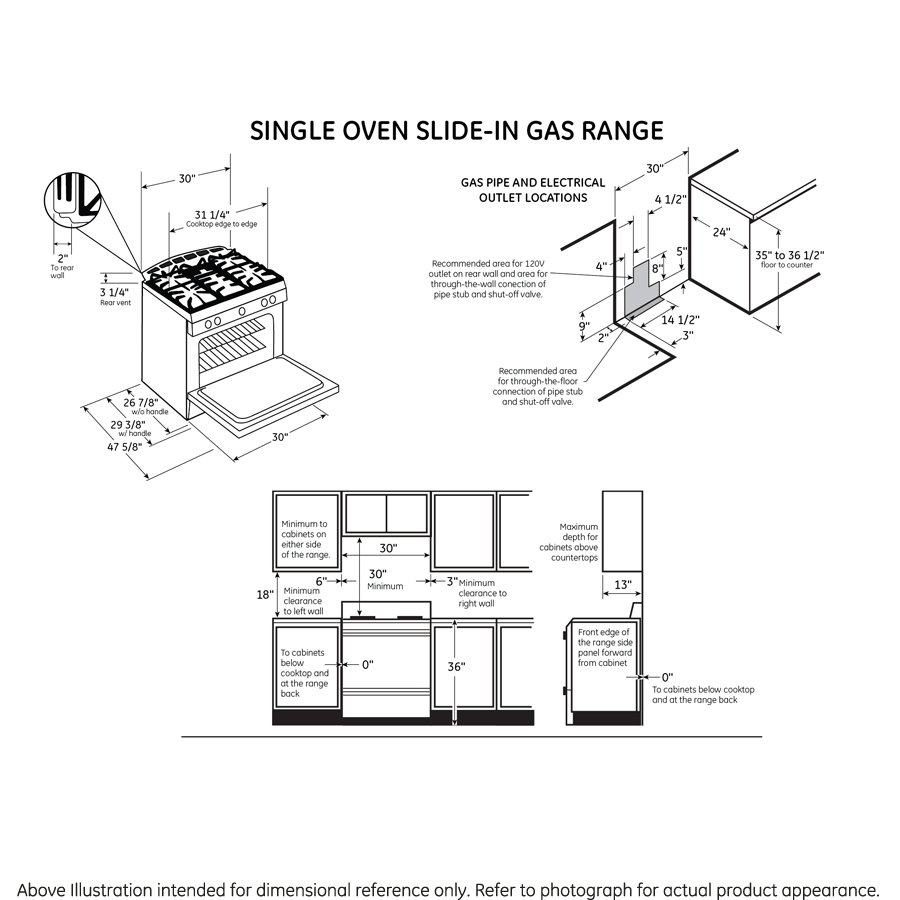 30" Slide-In Front Control Gas Range JGS650DEFBB