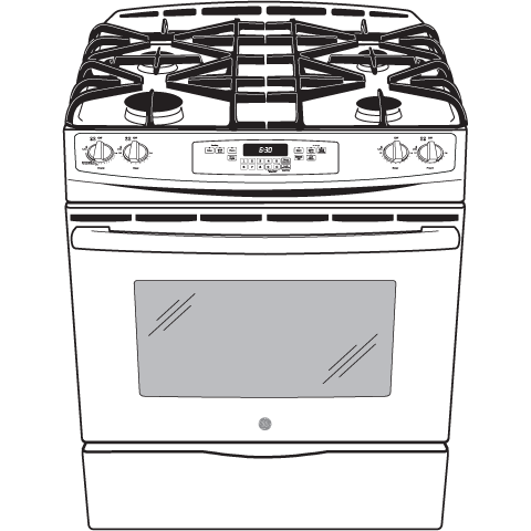 30" Slide-In Front Control Gas Range JGS650DEFBB