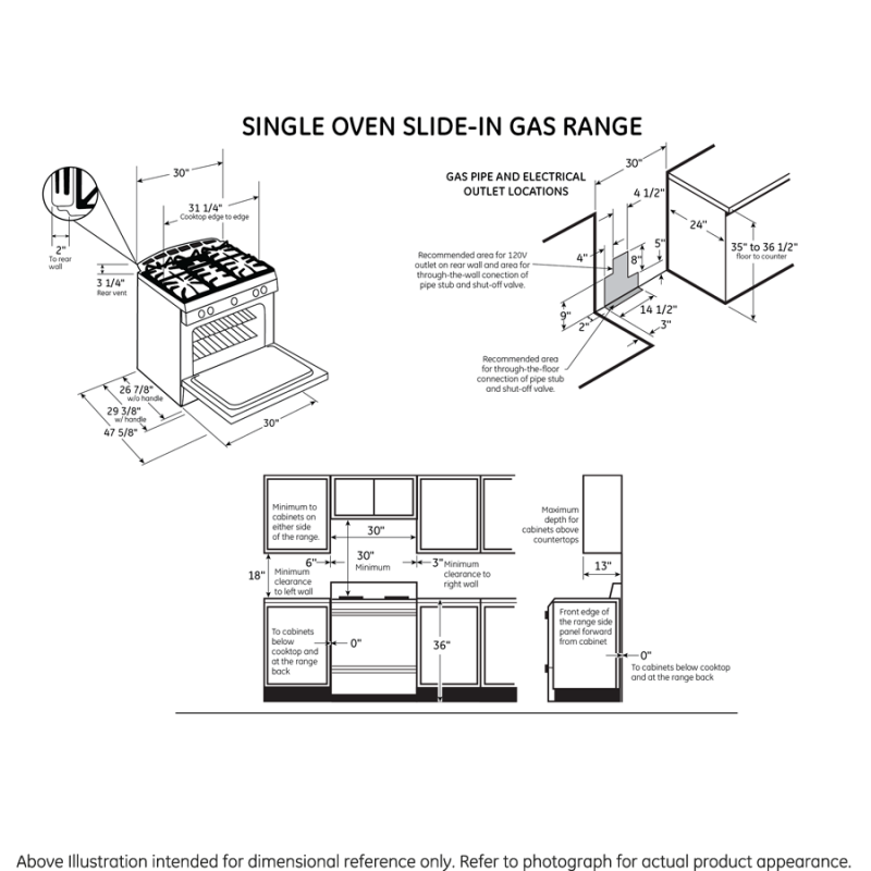30" Slide-In Front Control Gas Range JGS650DEFWW