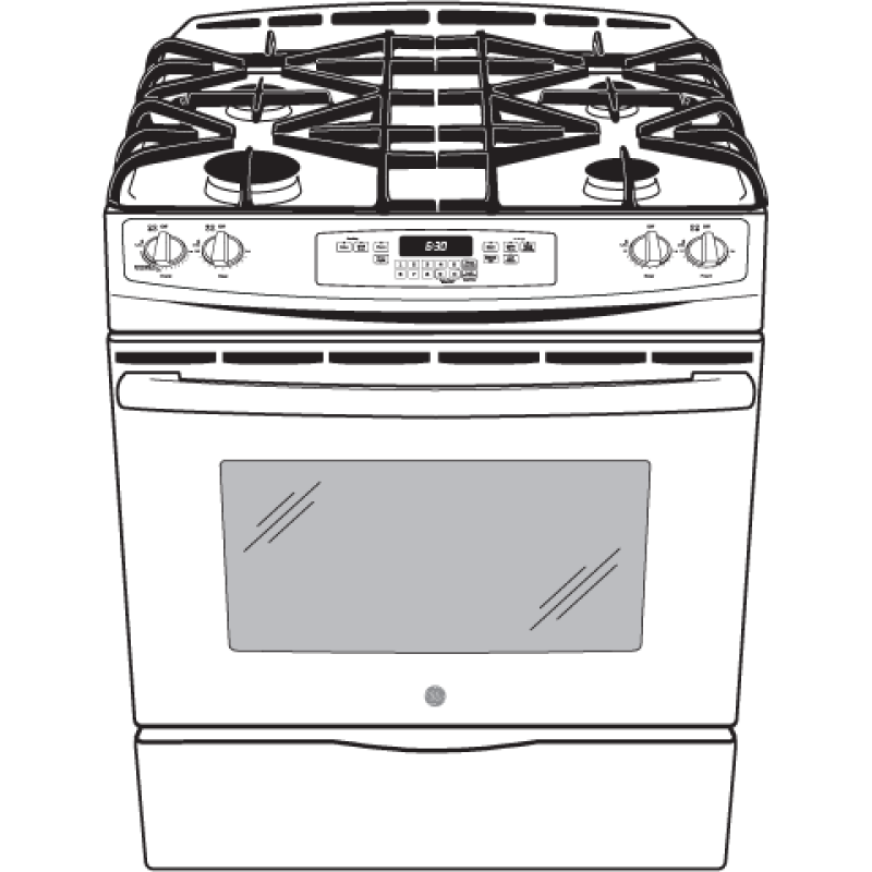 30" Slide-In Front Control Gas Range JGS650DEFWW