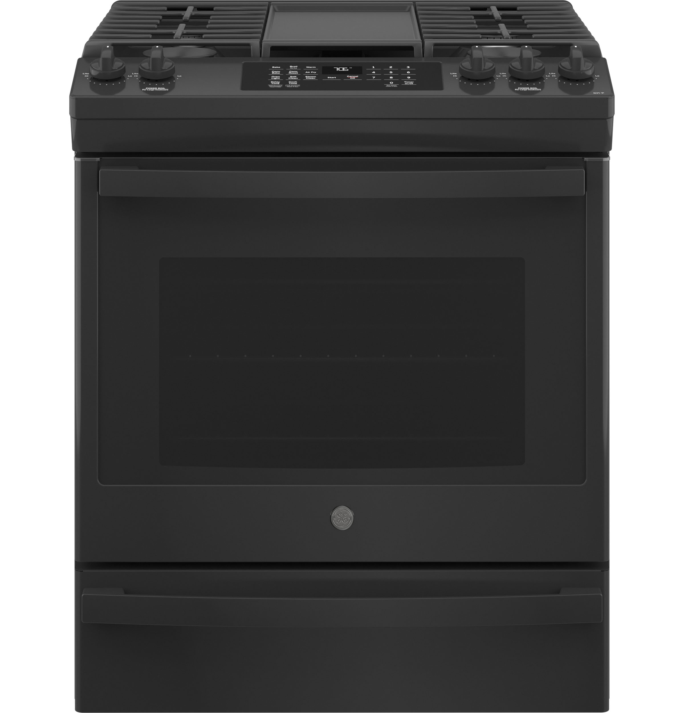 30" Slide-In Front-Control Convection Gas Range with No Preheat Air Fry JGS760DPBB
