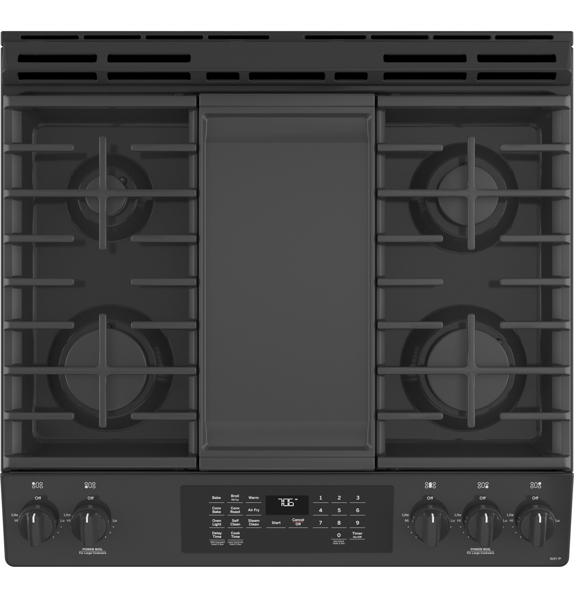30" Slide-In Front-Control Convection Gas Range with No Preheat Air Fry JGS760DPBB