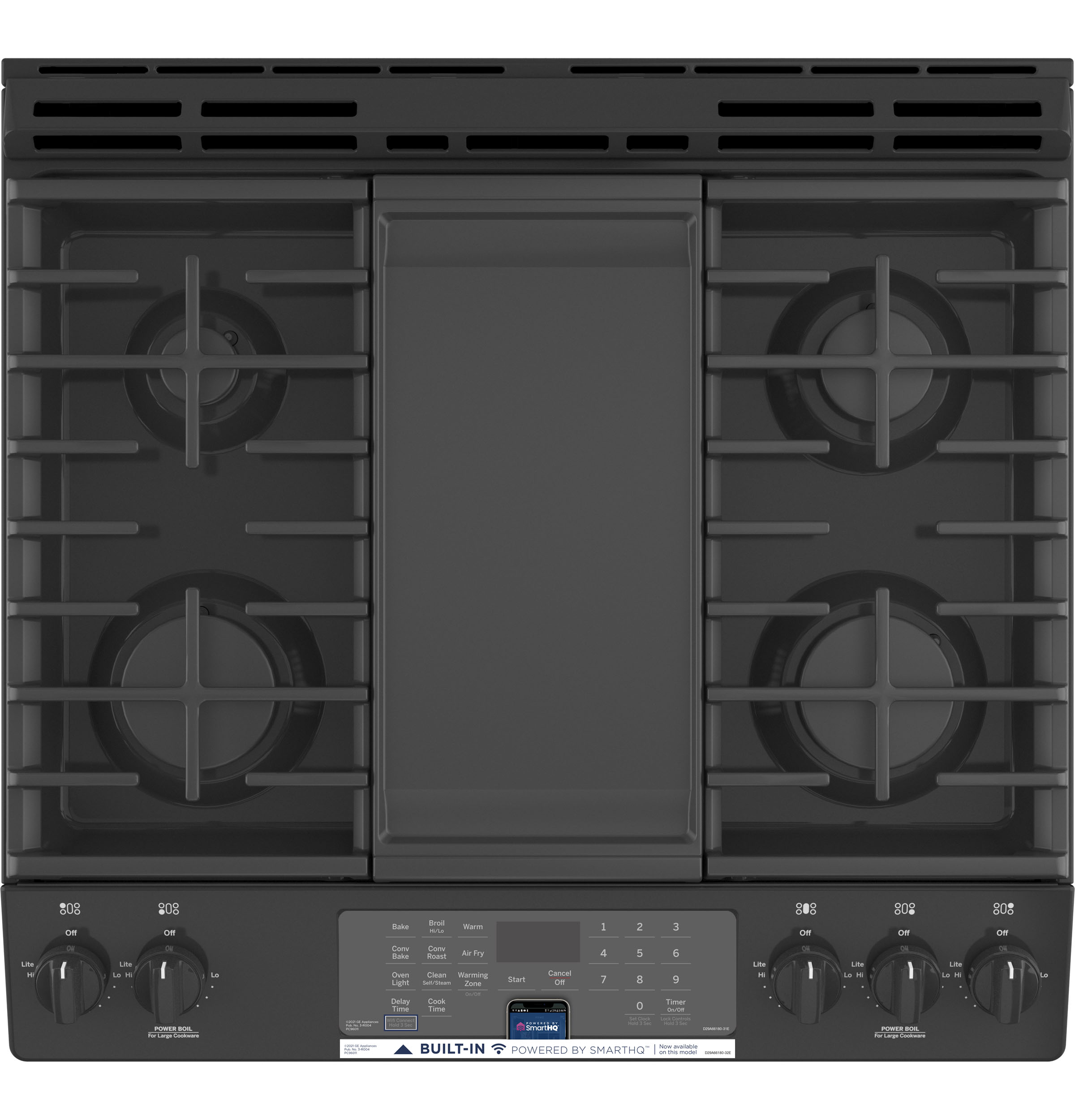30" Slide-In Front-Control Convection Gas Range with No Preheat Air Fry JGS760DPBB