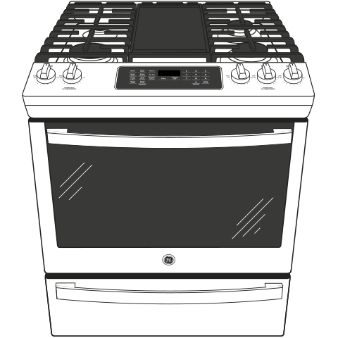 30" Slide-In Front-Control Convection Gas Range with No Preheat Air Fry JGS760DPBB