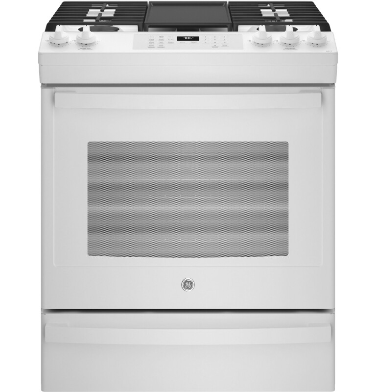 GE 30" Slide-In Front-Control Convection Gas Range with No Preheat Air Fry White JGS760DPWW Picture 1
