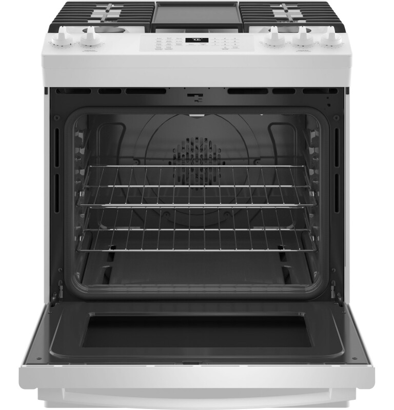 30" Slide-In Front-Control Convection Gas Range with No Preheat Air Fry JGS760DPWW